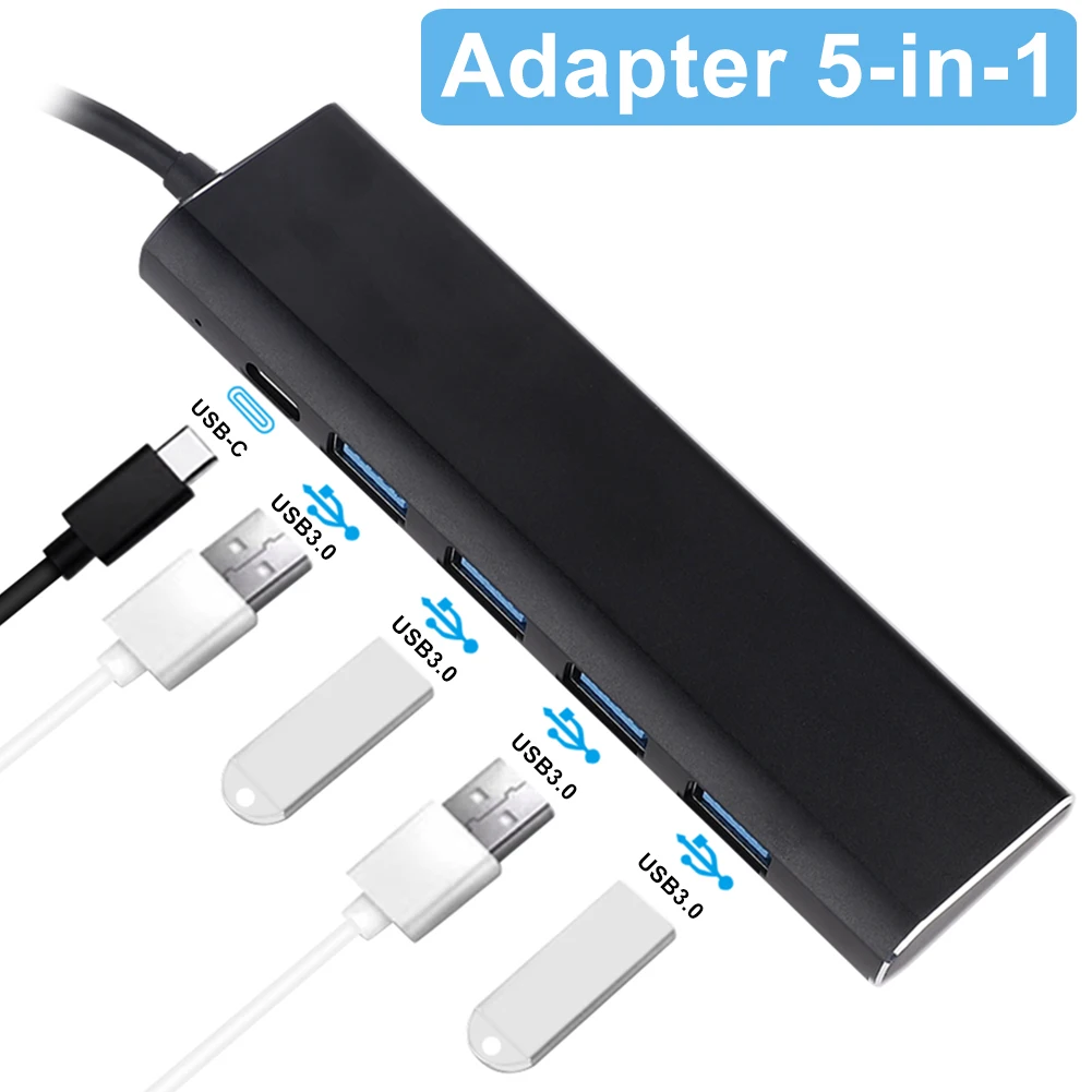 5 in 1 Multi USB Type C Hub 3.0 to USB Hub Adapter Port PD Charge for Macbook Pro Computer
5 in 1 Multi USB Type C Hub 3.0 to USB Hub Adapter Port PD Charge for Macbook Pro Computer