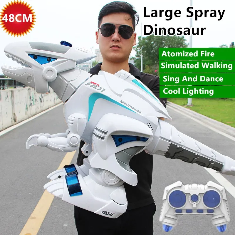 Oversized RC Dinosaur 58CM Atomized Spitfire Simulation Walking Singing and Dancing Cool Lighting Children's Toy Dinosaur Model
Oversized RC Dinosaur 58CM Atomized Spitfire Simulation Walking Singing and Dancing Cool Lighting Children's Toy Dinosaur Model