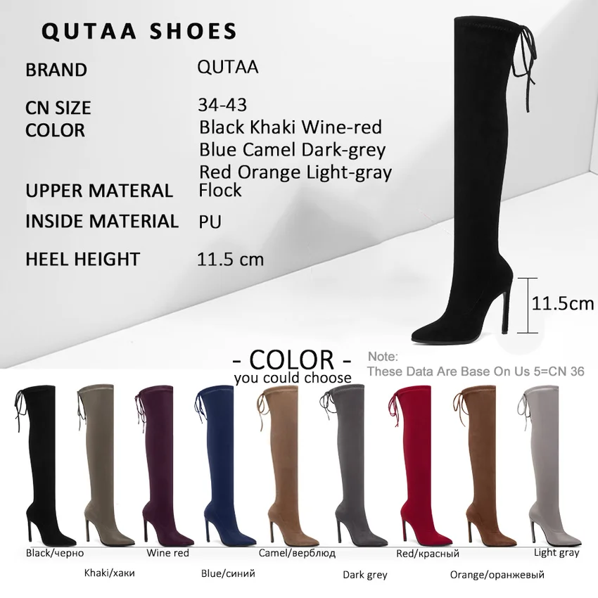 QUTAA 2020 Women Boots Lace Up Over The Knee Boots Fashion Pointed Toe Sexy Thin High Heel Winter Warm Fur Woman Shoes Size34-43
QUTAA 2020 Women Boots Lace Up Over The Knee Boots Fashion Pointed Toe Sexy Thin High Heel Winter Warm Fur Woman Shoes Size34-43