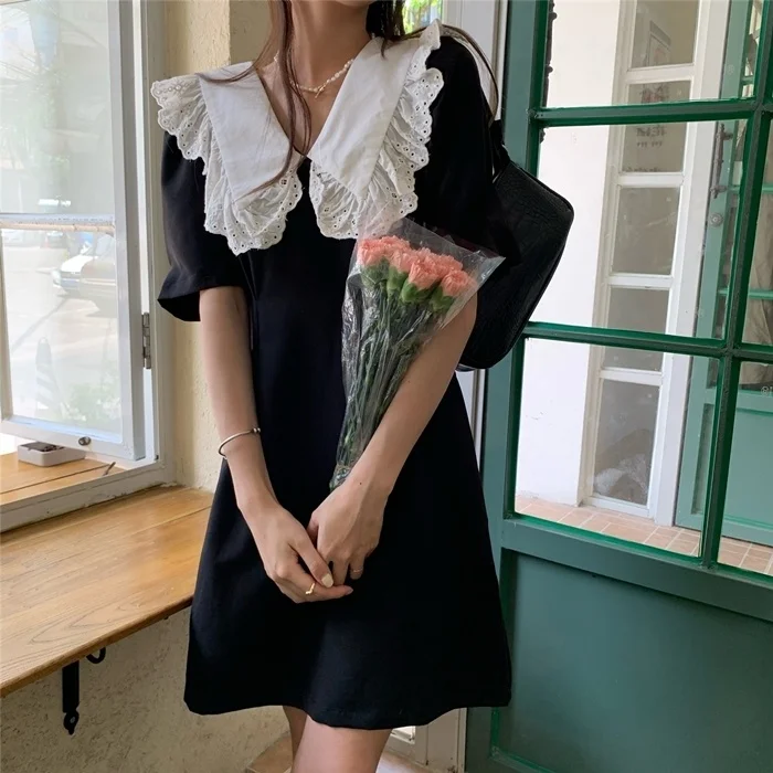 Cost-Effective Gentle Summer Party Lace Black Plus Size Dress Elegant Women Korean Style Loose Clothes Vintage Gothic Student
Cost-Effective Gentle Summer Party Lace Black Plus Size Dress Elegant Women Korean Style Loose Clothes Vintage Gothic Student