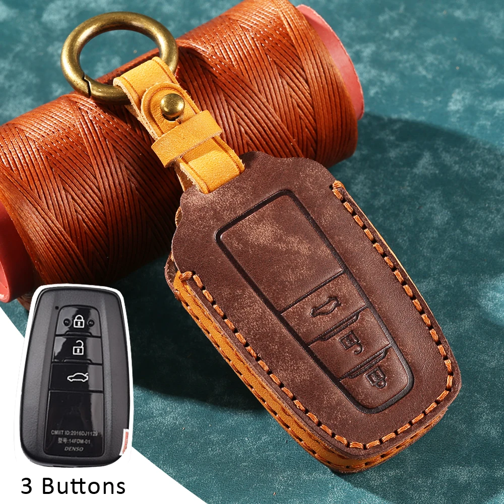 2 3 Button Remote Leather Car Key Case Cover For Toyota CHR C-HR Prado Prius Camry Corolla RAV4 2017 2018 2019
2 3 Button Remote Leather Car Key Case Cover For Toyota CHR C-HR Prado Prius Camry Corolla RAV4 2017 2018 2019