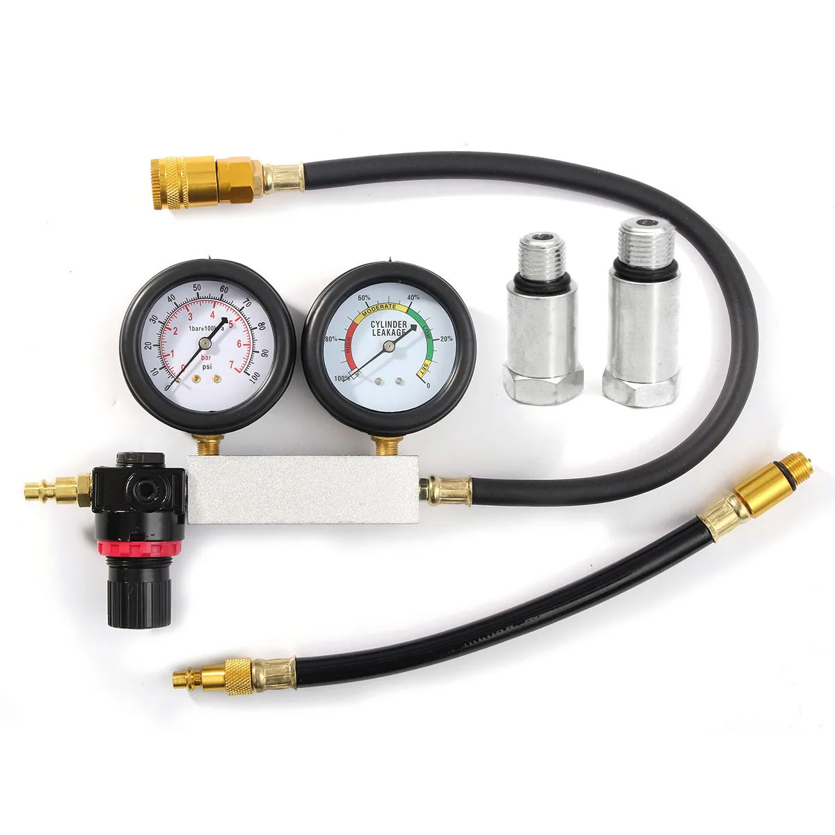 0-100PSI Cylinder Leak Down Tester Compression Leakage Detector Kit Set Petrol Engine Gauge Tool Car Instrument Tool
0-100PSI Cylinder Leak Down Tester Compression Leakage Detector Kit Set Petrol Engine Gauge Tool Car Instrument Tool