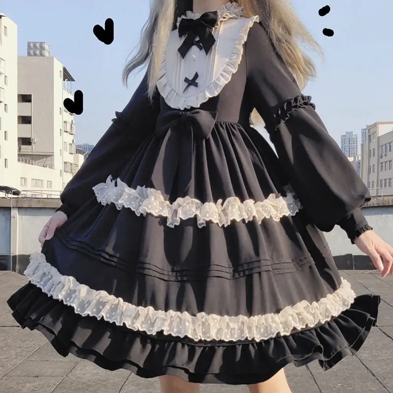 Lolita dress kawaii style 2021 new vintage tea party dress lolita daily OP long-sleeved princess dress dress female red black
Lolita dress kawaii style 2021 new vintage tea party dress lolita daily OP long-sleeved princess dress dress female red black