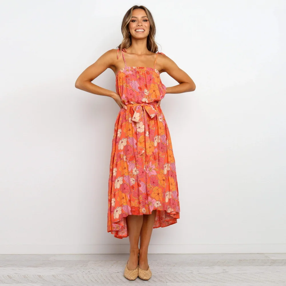 2021 Slash Neck Sexy Printing Summer Dress Lace-up Spaghetti Strap Bow Beach Style Plus Size Clothing for Women 
2021 Slash Neck Sexy Printing Summer Dress Lace-up Spaghetti Strap Bow Beach Style Plus Size Clothing for Women