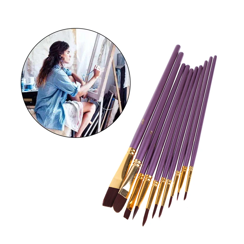 10Pcs Artist Paint Brush Set Nylon Hair Watercolor Acrylic Oil Painting Drawing
10Pcs Artist Paint Brush Set Nylon Hair Watercolor Acrylic Oil Painting Drawing