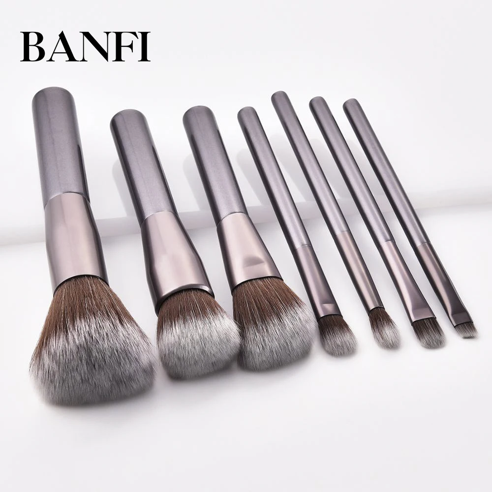 

BANFI 7pcs Hampagne Makeup Brushes Set for Cosmetic Foundation Powder Blush Eyeshadow Kabuki Blending Make Up Brush Beauty Tools