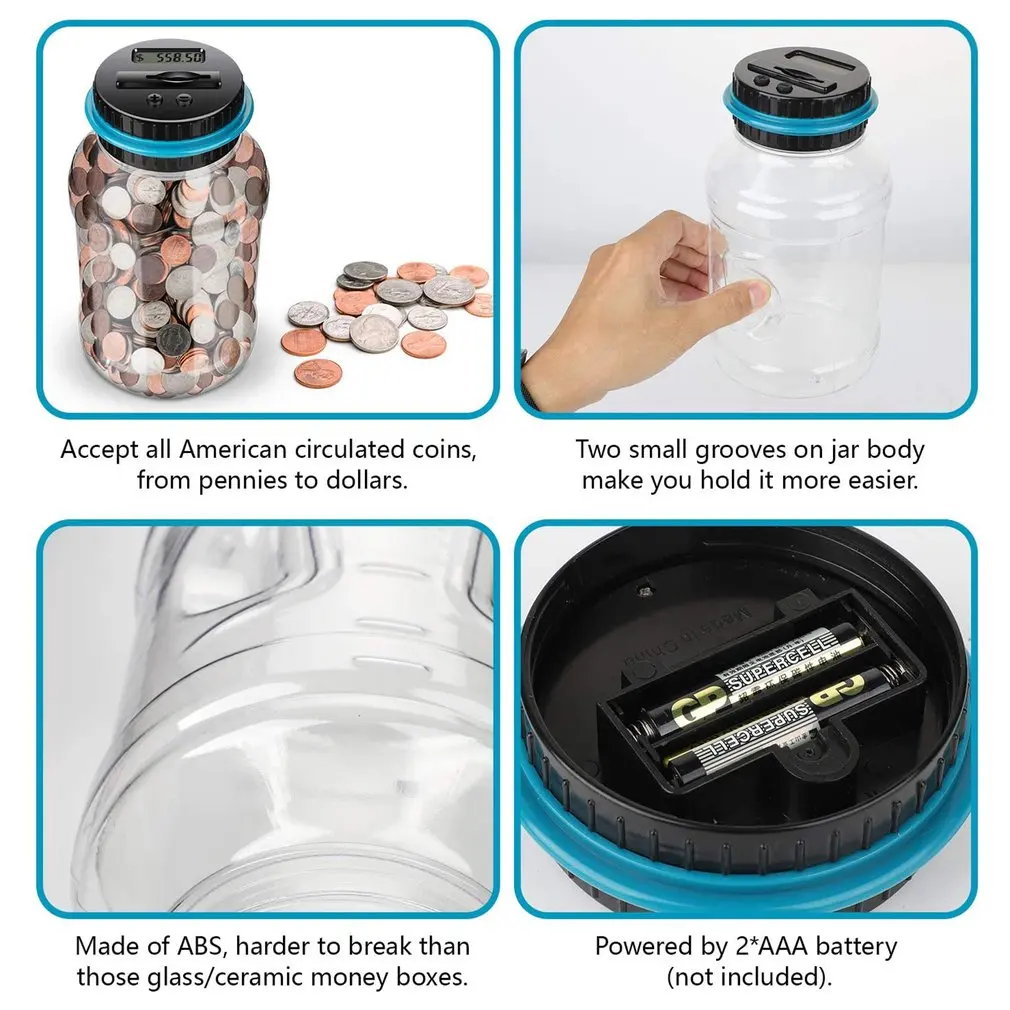 Australian Dollar Smart Counting Bucket Piggy Bank LCD Screen Digital LCD Display Electronic Bottle Case Economy
Australian Dollar Smart Counting Bucket Piggy Bank LCD Screen Digital LCD Display Electronic Bottle Case Economy