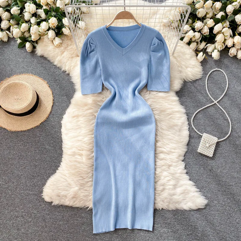 Женское трикотажное платье ALPHALMODA, однотонное эластичное Повседневное платье с пышными рукавами, пуловер с короткими рукавами, лето 2021
Женское трикотажное платье ALPHALMODA, однотонное эластичное Повседневное платье с пышными рукавами, пуловер с короткими рукавами, лето 2021