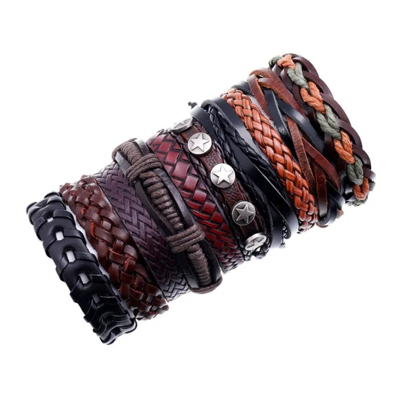AJC New five-pointed star accessory leather bracelet men's leather bracelet DIY retro multilayer braided gift set bracelet
AJC New five-pointed star accessory leather bracelet men's leather bracelet DIY retro multilayer braided gift set bracelet