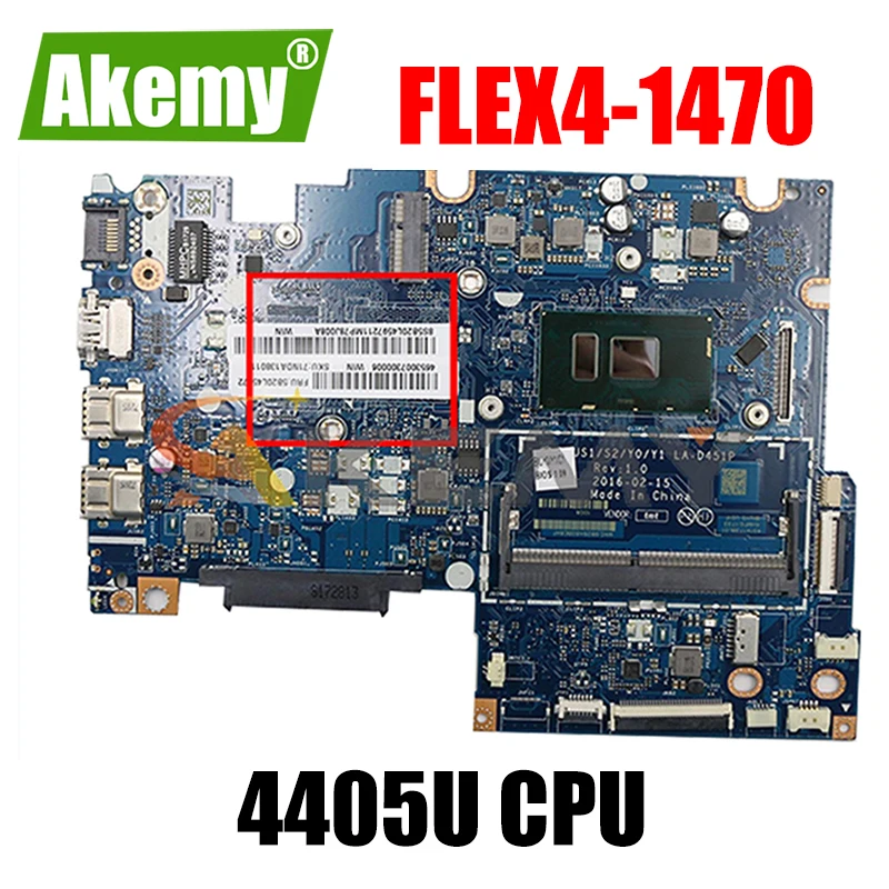 Akemy BIUS1/S2/Y0/Y1 LA-D451P For Lenovo YOGA 510-14ISK FLEX4-1470 Laptop Motherboard CPU 4405U 5B20L45972 5B20L46044
Akemy BIUS1/S2/Y0/Y1 LA-D451P For Lenovo YOGA 510-14ISK FLEX4-1470 Laptop Motherboard CPU 4405U 5B20L45972 5B20L46044