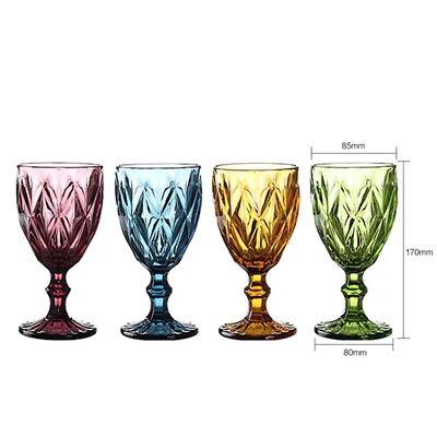 4 pcs set 330ml Multicolour relief red wine glass cup Engraved Prism assorted color footed goblets Cocktail Glass Whiskey Cups
4 pcs set 330ml Multicolour relief red wine glass cup Engraved Prism assorted color footed goblets Cocktail Glass Whiskey Cups