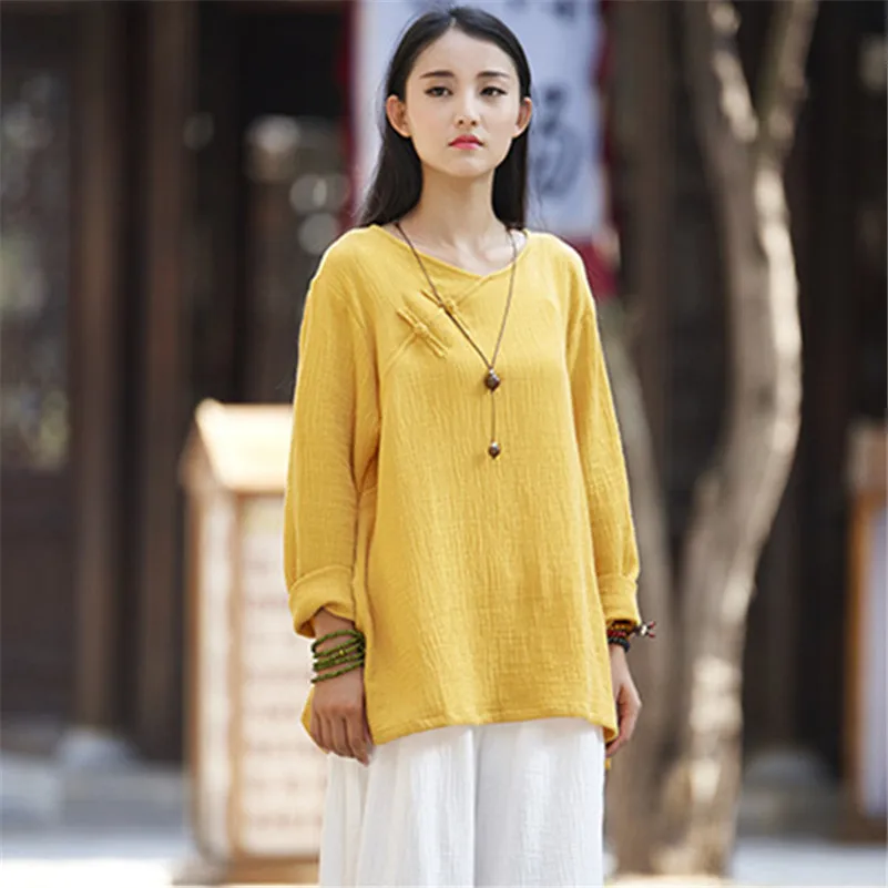 Women Solid Cotton Linen Loose Shirts Button Vintage Blouses 2022 Summer Long Sleeve Chinese Style Shirts Tops
Women Solid Cotton Linen Loose Shirts Button Vintage Blouses 2022 Summer Long Sleeve Chinese Style Shirts Tops