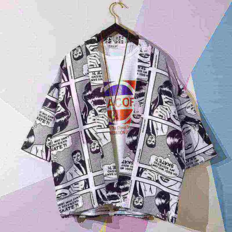 Yukata Men Japanese Kimono Cardigan Men Samurai Costume Kimono Jacket Cartoon Print Kimono Shirt
Yukata Men Japanese Kimono Cardigan Men Samurai Costume Kimono Jacket Cartoon Print Kimono Shirt