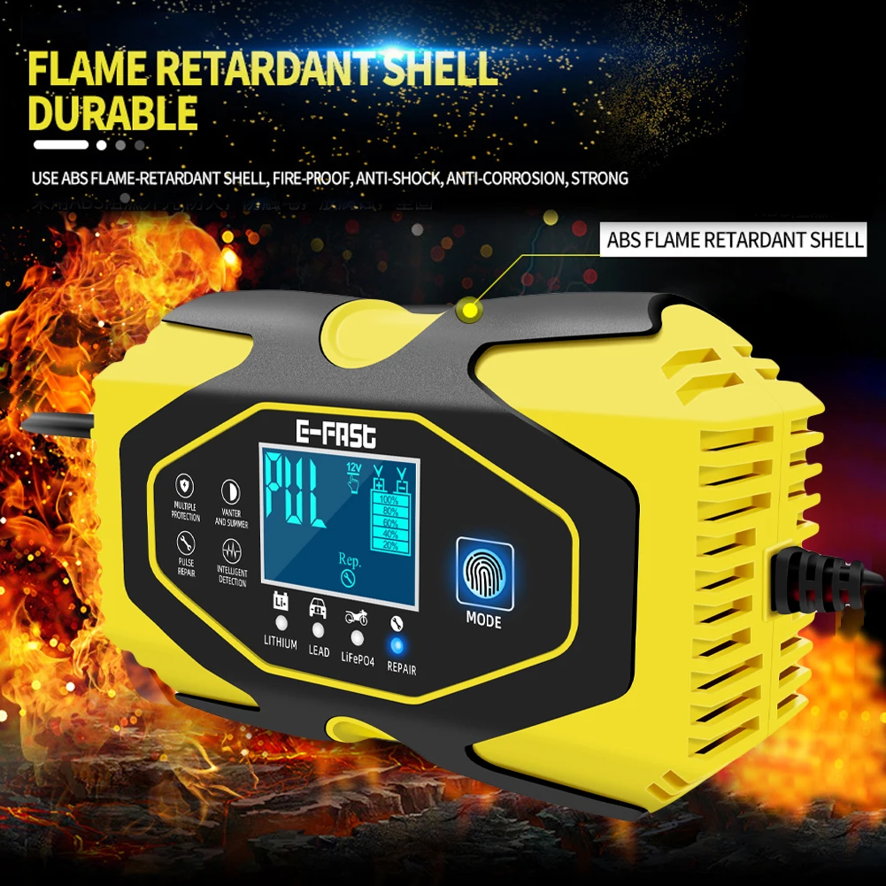Car Battery Charger 12V/6A - 24V/3A Pulse Repair LCD Battery Charger For Car Motorcycle Lead Acid Battery Agm Gel Wet
Car Battery Charger 12V/6A - 24V/3A Pulse Repair LCD Battery Charger For Car Motorcycle Lead Acid Battery Agm Gel Wet