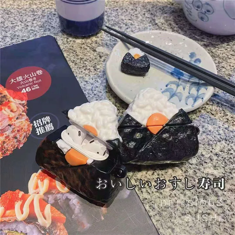 3D Funny Japanese Sushi Hamburger Case For Airpods Pro Case Luxury Silicone Wireless Charging Box Headphones Case with Keychain
3D Funny Japanese Sushi Hamburger Case For Airpods Pro Case Luxury Silicone Wireless Charging Box Headphones Case with Keychain
