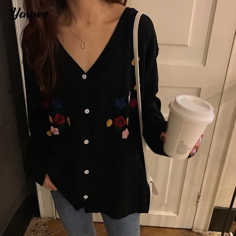 Yawee 2020 Spring Autumn Free Cardigans Sweaters 2 Colors Fresh Embroidery Floral Thin Knitted Single Breasted Simple
Yawee 2020 Spring Autumn Free Cardigans Sweaters 2 Colors Fresh Embroidery Floral Thin Knitted Single Breasted Simple