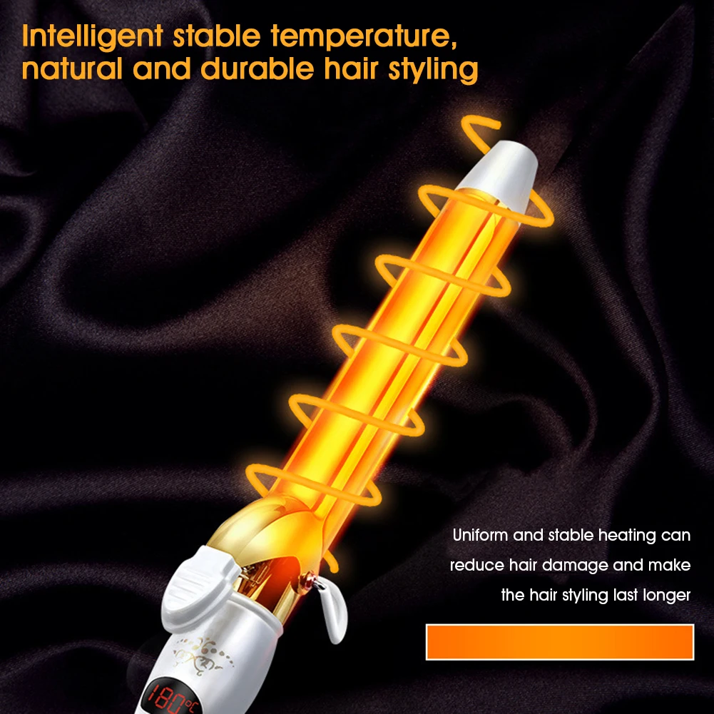 25mm Curling Iron Plug-in Heater Hair Curler Wand with 10 Temperature Settings, LCD Display
25mm Curling Iron Plug-in Heater Hair Curler Wand with 10 Temperature Settings, LCD Display