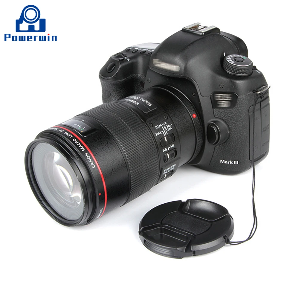 Крышка объектива Powerwin 37 40 5 43 46 49 52 55 58 62 67 72 77 82 мм защитная крышка со шнуром для DSLR