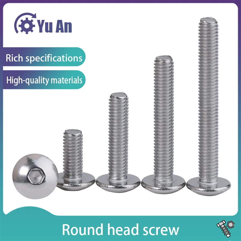 304 Stainless Steel Large Flat Head Hexagon Socket Head Screw Half Round Head Screw Umbrella Head M6 M8 10PCS
304 Stainless Steel Large Flat Head Hexagon Socket Head Screw Half Round Head Screw Umbrella Head M6 M8 10PCS