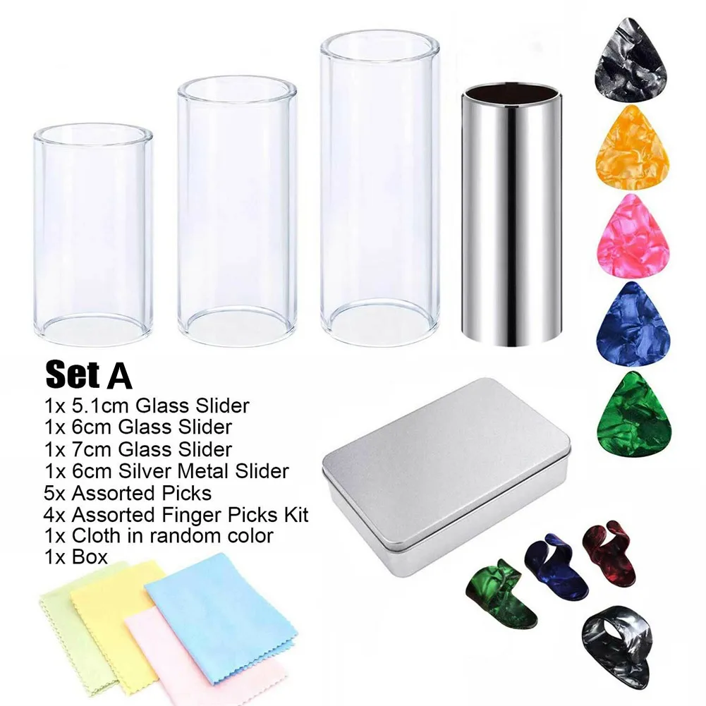 Electric Acoustic Guitar Slides Slider Tube Picks Cloth Kit Glass Slider Guitar Knuckle Slider Set Fit For Stringed Instrument
Electric Acoustic Guitar Slides Slider Tube Picks Cloth Kit Glass Slider Guitar Knuckle Slider Set Fit For Stringed Instrument