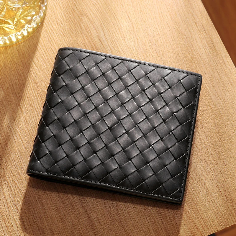 Fashion Men's Storage Wallet Short High-End Authentic Leather Weave Luxury Brand Design Coin Pocket Multi Card Slot Money clip
Fashion Men's Storage Wallet Short High-End Authentic Leather Weave Luxury Brand Design Coin Pocket Multi Card Slot Money clip