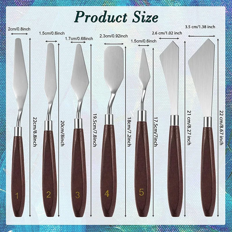 Набор ножей для рисования из 7 предметов лопатка палитра скребок смешивания