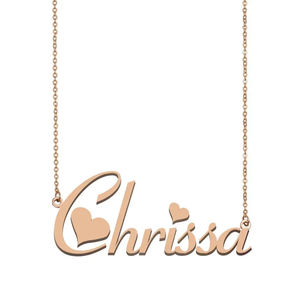 

Chrissa Name Necklace Custom Nameplate Pendant for Women Girls Gold Best Friends Birthday Wedding Christmas Mother Days Gift