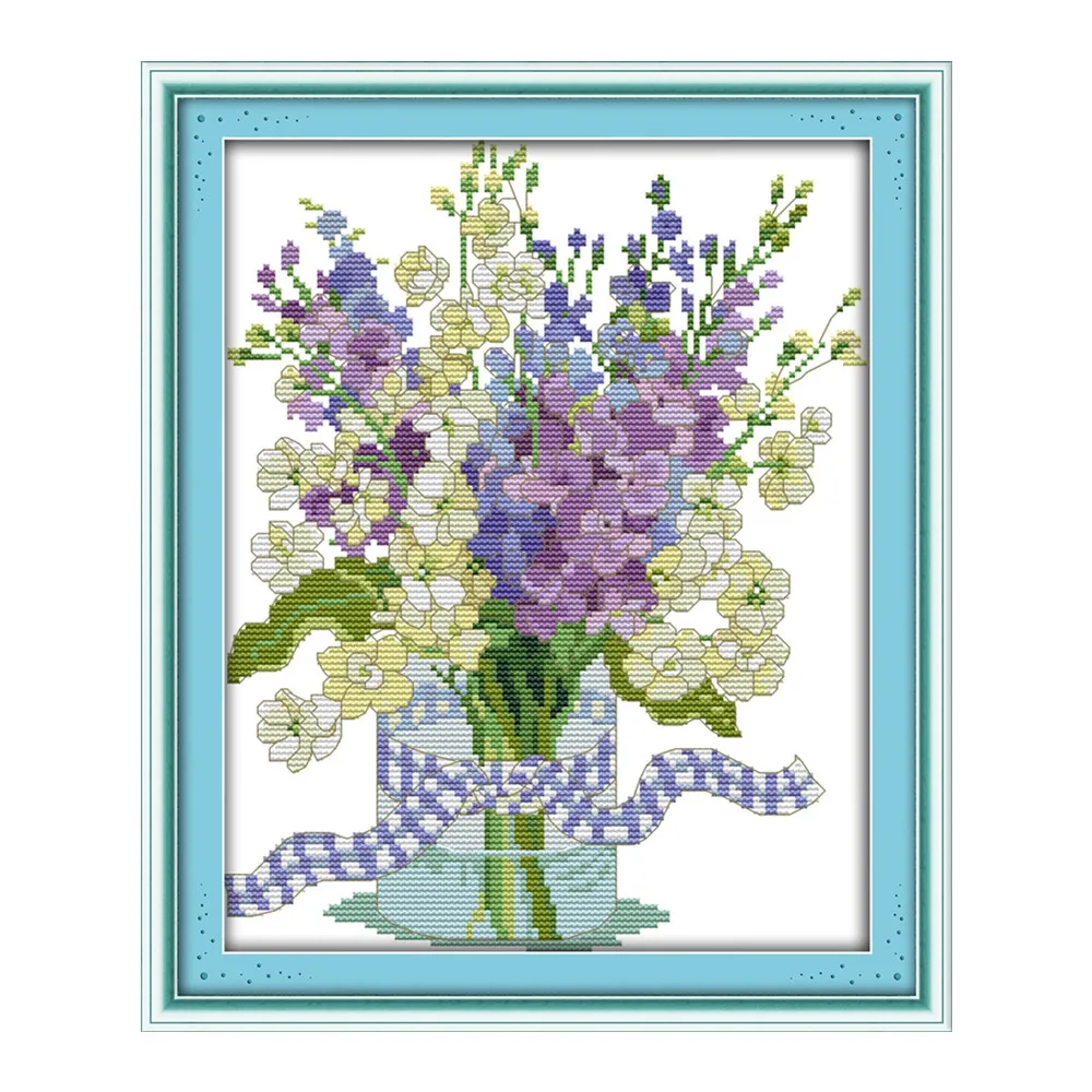 

Orchid (11) cross stitch kit food aida 14ct 11ct count print canvas hand sew cross-stitching embroidery DIY handmade needlework