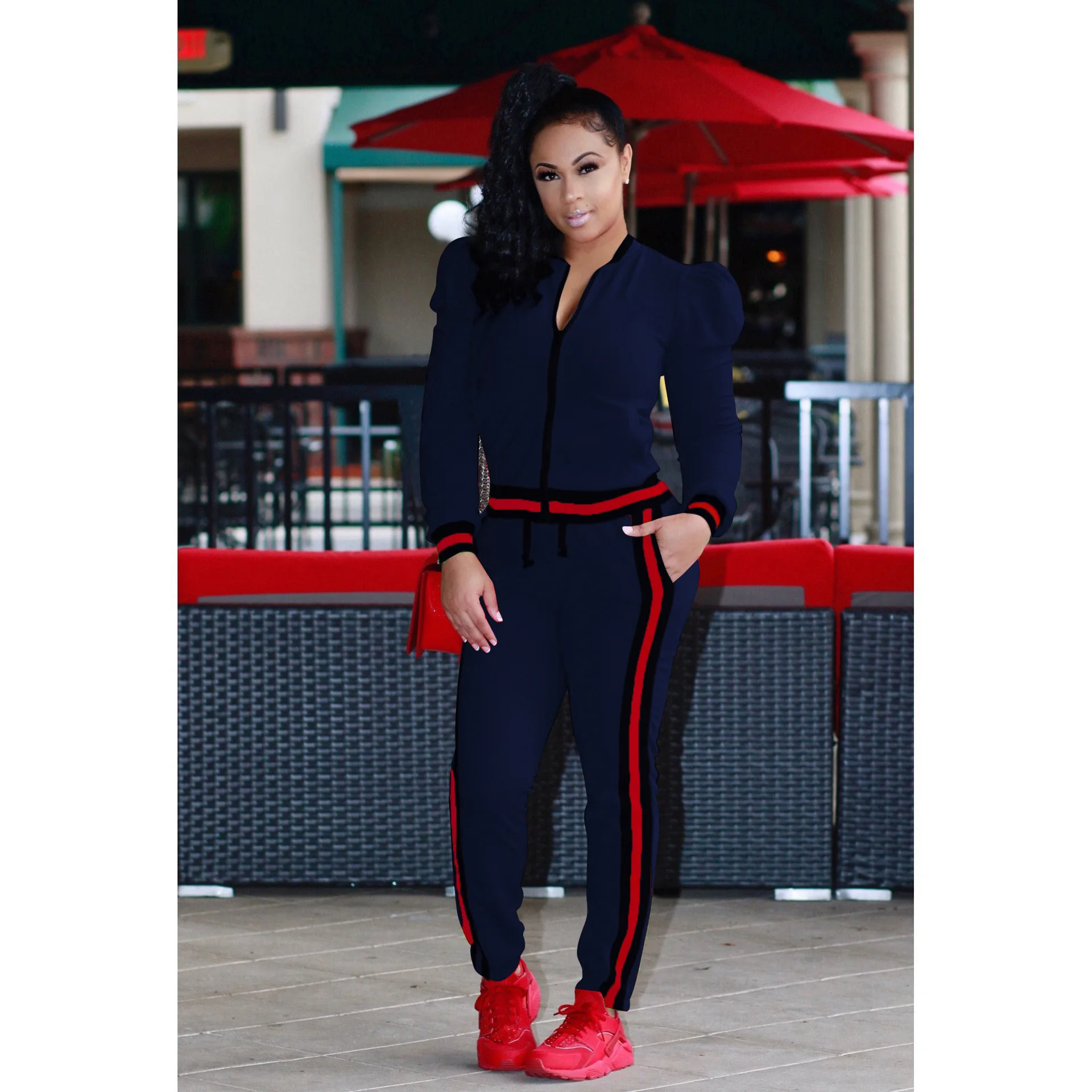 Two Piece Set Women Tracksuit Sportswear Outfits Stripe Zipper Coats and Pants Suits Female Casual Lounge Wear Jogging Clothes 
Two Piece Set Women Tracksuit Sportswear Outfits Stripe Zipper Coats and Pants Suits Female Casual Lounge Wear Jogging Clothes