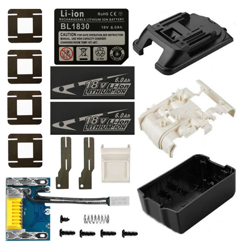 NEW-BL1830 Li-Ion Battery Plastic Case PCB Charging Protecting Circuit Board for MAKITA 18V BL1850 BL1860 Box 
NEW-BL1830 Li-Ion Battery Plastic Case PCB Charging Protecting Circuit Board for MAKITA 18V BL1850 BL1860 Box