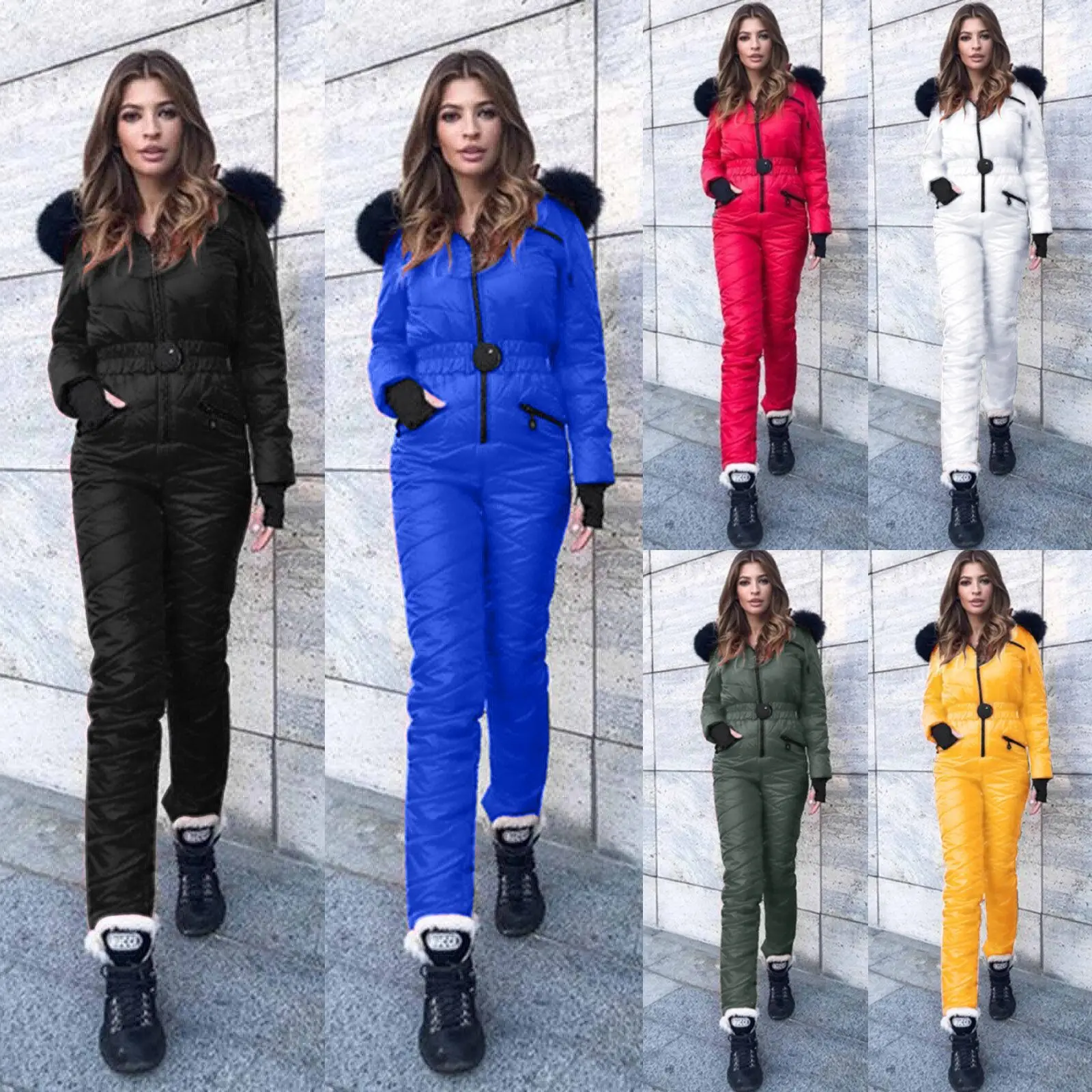 Winter Jumpsuit Women Fashionable Ski Wear Outdoor Sports Zipper Jumpsuit Hooded Warm One Piece Jumpsuit Lugentolo
Winter Jumpsuit Women Fashionable Ski Wear Outdoor Sports Zipper Jumpsuit Hooded Warm One Piece Jumpsuit Lugentolo