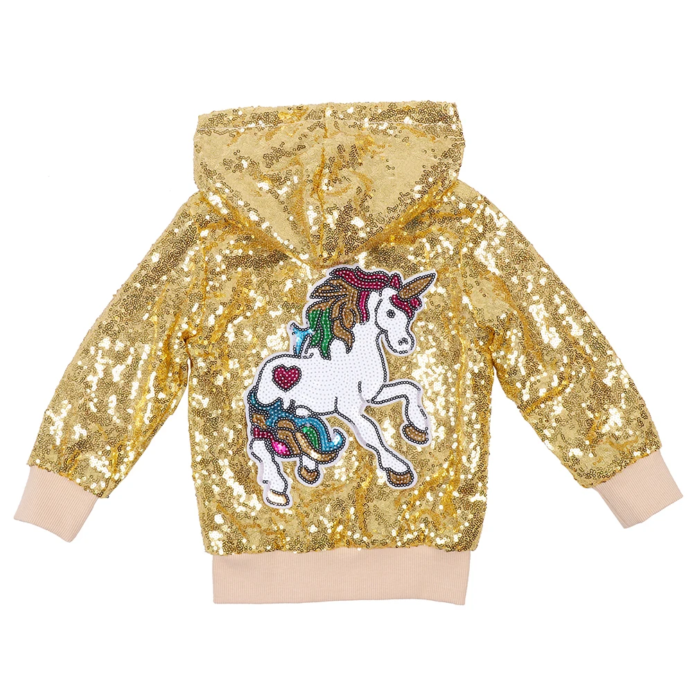 Girls Sequin Jacket Gold Glitter Unicorn Boys Long Sleeve Outerwear Kids Hoodie Spring Autumn Christmas Halloween Hooded Coat
Girls Sequin Jacket Gold Glitter Unicorn Boys Long Sleeve Outerwear Kids Hoodie Spring Autumn Christmas Halloween Hooded Coat