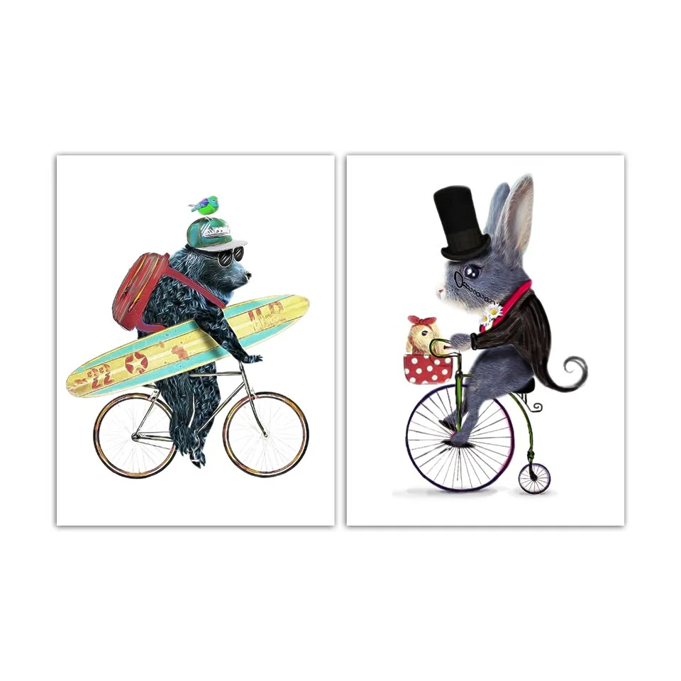 Lovely Bear Bunny on Bike Animal Posters and Prints Canvas Decorative Paintings Home Wall Art for Nursery Living Room
Lovely Bear Bunny on Bike Animal Posters and Prints Canvas Decorative Paintings Home Wall Art for Nursery Living Room