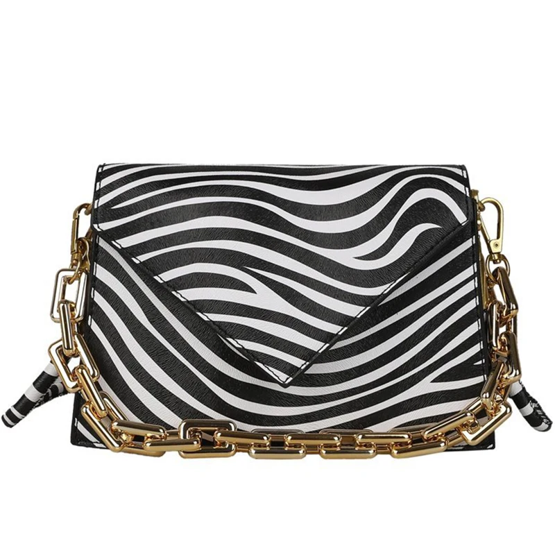 

Zebra Pattern Small leather Shoulder Bags 2020 Casual Handbags and Purses Women's Branded Trend Lux Chain Hand Bag