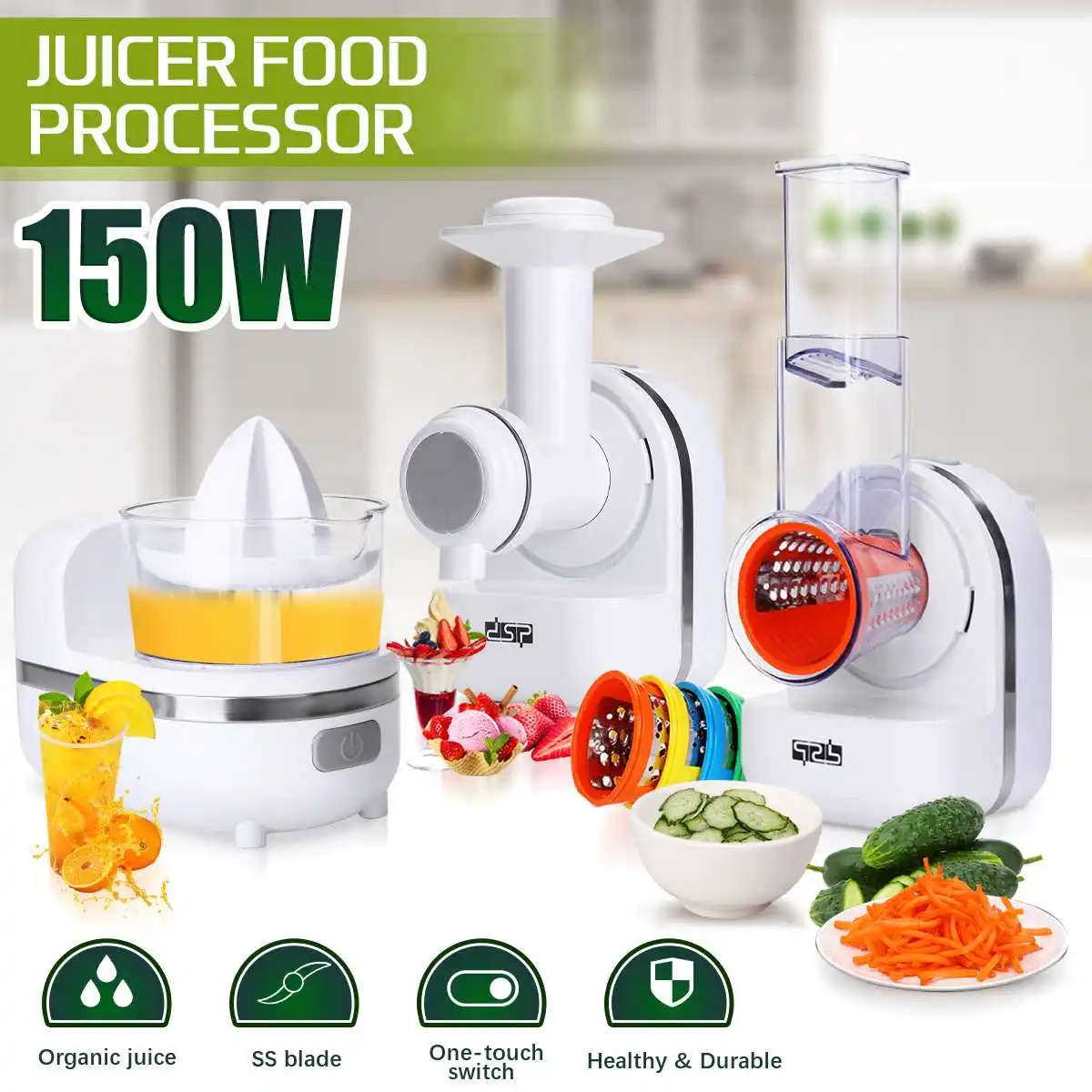 3-In-1 Multi-funtion Food Processor Juicer Fruit Vegetable Chopper Grinder Dessert Smoothie Making Protable Kitchen Tools 220V
3-In-1 Multi-funtion Food Processor Juicer Fruit Vegetable Chopper Grinder Dessert Smoothie Making Protable Kitchen Tools 220V