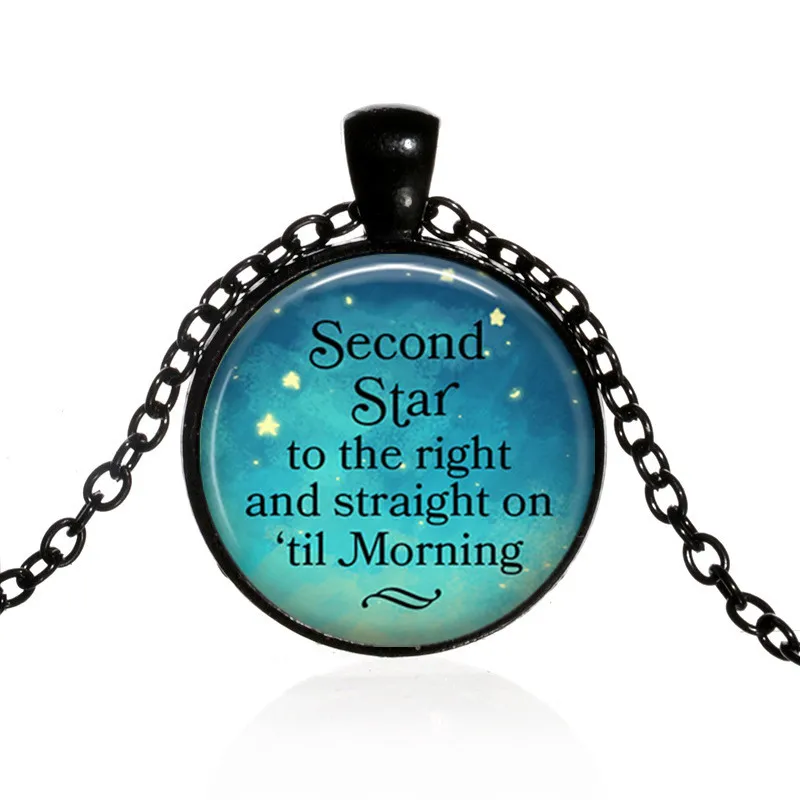 Necklace Second Star to the Right on Till Moring Quote Pendant Literary Neverland Neckalce Fashion Jewelry Gift
Necklace Second Star to the Right on Till Moring Quote Pendant Literary Neverland Neckalce Fashion Jewelry Gift