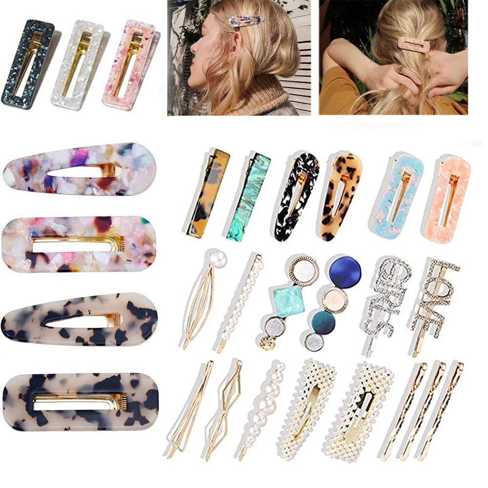20Pc/set Pearl Hair Clips Fashion Women Acrylic Acetic Acid Hairpin Combination Headwear Hair Accessories Set Gift for Women
20Pc/set Pearl Hair Clips Fashion Women Acrylic Acetic Acid Hairpin Combination Headwear Hair Accessories Set Gift for Women