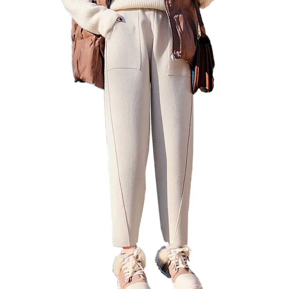 Casual Pants Woolen Harem Women's Autumn And Winter 2020 New Style High Waist Loose Casual Thickened Thin Nine-point Trousers 
Casual Pants Woolen Harem Women's Autumn And Winter 2020 New Style High Waist Loose Casual Thickened Thin Nine-point Trousers