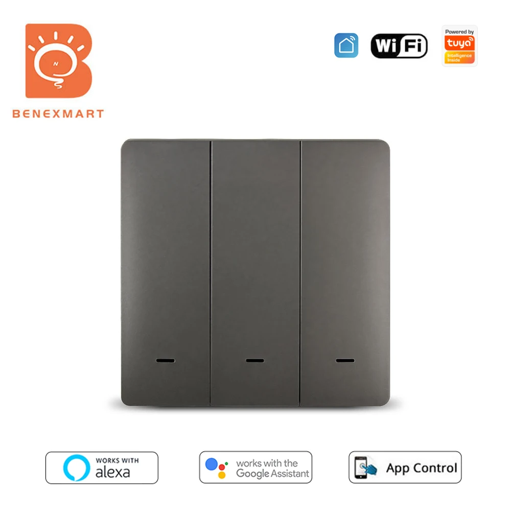 Настенный выключатель света Benexmart, Wi-Fi, 1/2/3 переключателя, нейтральный, требуется кнопка, Alexa, Google Home, Tuya, App, белый, серый, прерыватель
Настенный выключатель света Benexmart, Wi-Fi, 1/2/3 переключателя, нейтральный, требуется кнопка, Alexa, Google Home, Tuya, App, белый, серый, прерыватель