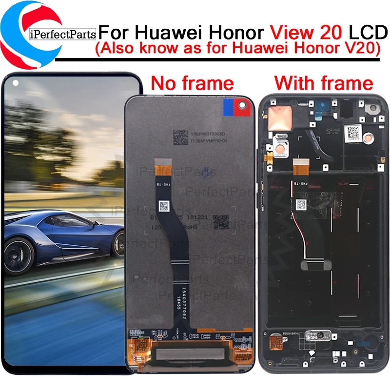

Original For Huawei Honor View20 View 20 LCD Touch panel Screen Pantalla Digitizer Assembly For Honor V20 LCD Display with frame