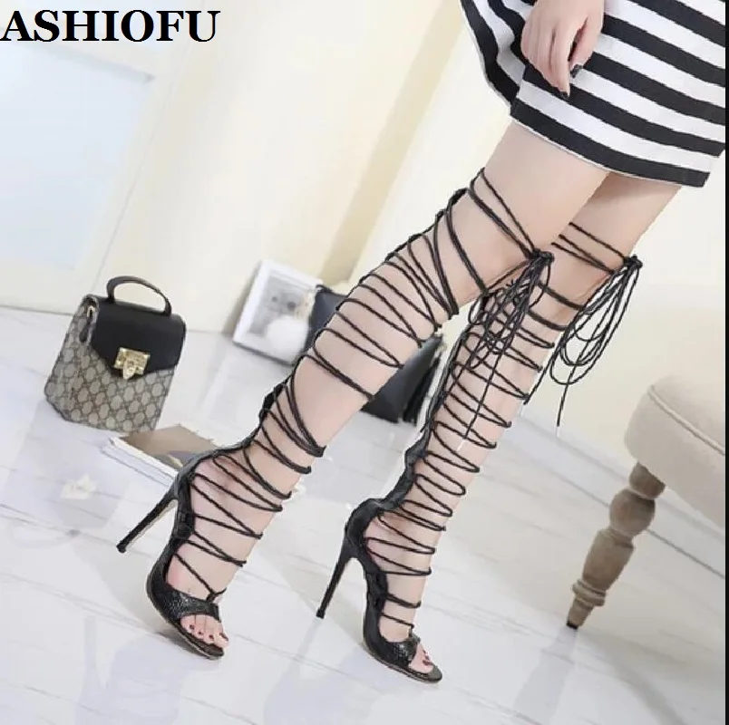 ASHIOFU Handmade Hot Sale Ladies High Heel Sandals Cross-straps Sexy Club Thigh High Shoes Evening Dance Fashion Sandals Shoes
ASHIOFU Handmade Hot Sale Ladies High Heel Sandals Cross-straps Sexy Club Thigh High Shoes Evening Dance Fashion Sandals Shoes