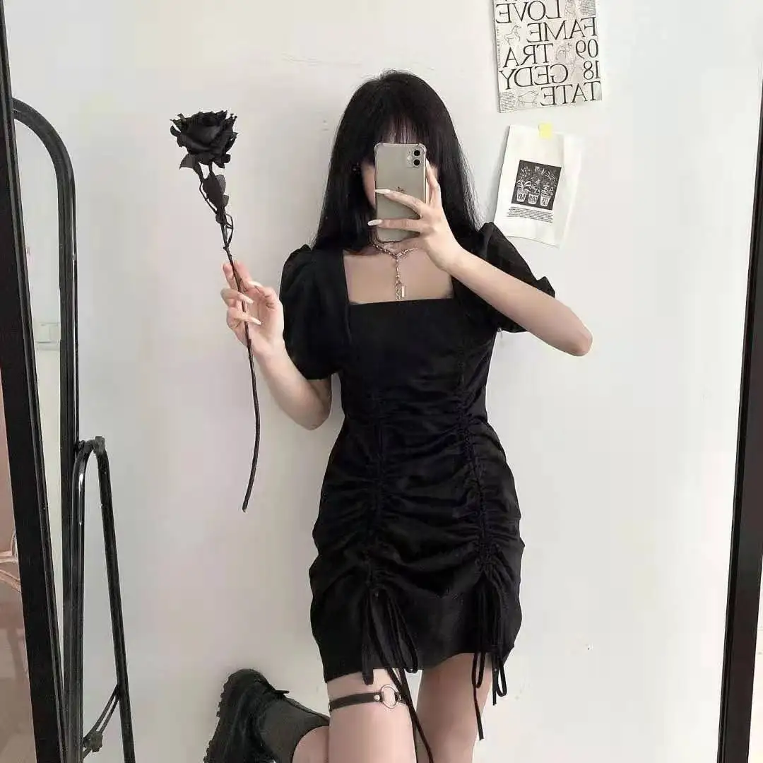 

Nightclub Women's Clothing 2021 Summer Hepburn Style Slimming Scheming Little Black Dress Fashionable Retro Gothic Young Sexy