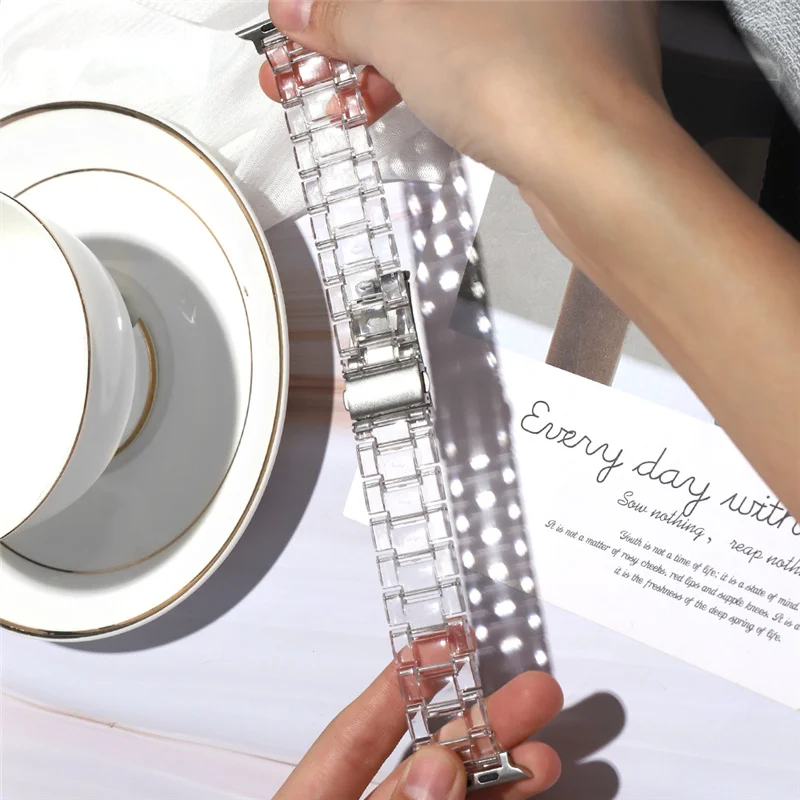 Suitable For Iwatch6 Bracelet 3/4/5/6 / SE Generation General Transparent Resin Three Beads New Apple Transparent Bracelet
Suitable For Iwatch6 Bracelet 3/4/5/6 / SE Generation General Transparent Resin Three Beads New Apple Transparent Bracelet