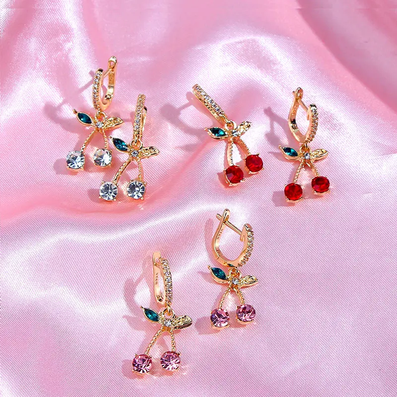 Flatfoosie Shiny Cute CZ Cherry Crystal Drop Earrings For Women Multicolor Fruit Earrings Fashion Jewelry Party Friendship Gift
Flatfoosie Shiny Cute CZ Cherry Crystal Drop Earrings For Women Multicolor Fruit Earrings Fashion Jewelry Party Friendship Gift