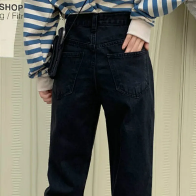 Jeans Women Straight Black Button High Waist Ulzzang Retro Slim All-match Cowboy Full Length Distressed Jean Trendy Cool Chic BF
Jeans Women Straight Black Button High Waist Ulzzang Retro Slim All-match Cowboy Full Length Distressed Jean Trendy Cool Chic BF