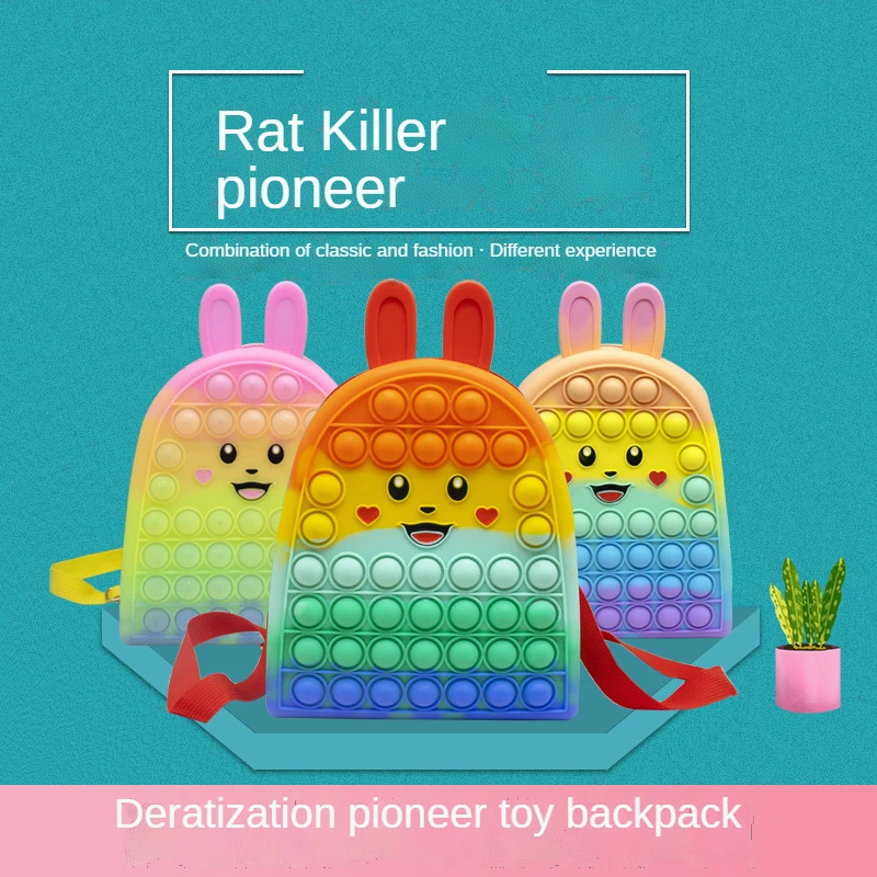 Kawaii Rabbit Backpack Pop It Fidget Stress Squeeze Silicone Rainbow Bubble Push Antistress Children Sensory Toy Relieve Autism
Kawaii Rabbit Backpack Pop It Fidget Stress Squeeze Silicone Rainbow Bubble Push Antistress Children Sensory Toy Relieve Autism