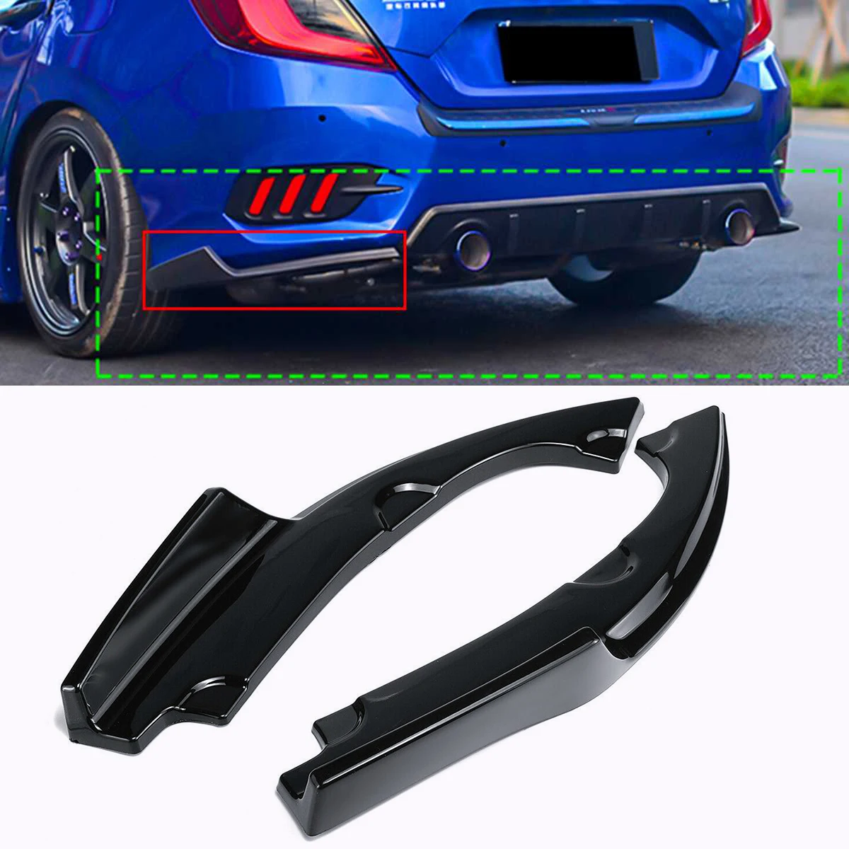 Black Carbon Fiber Look Rear Bumper Lower Valance Splitter Spoilers Apron Corner Cover for Honda Civic 2016-2021 Car Accessories
Black Carbon Fiber Look Rear Bumper Lower Valance Splitter Spoilers Apron Corner Cover for Honda Civic 2016-2021 Car Accessories