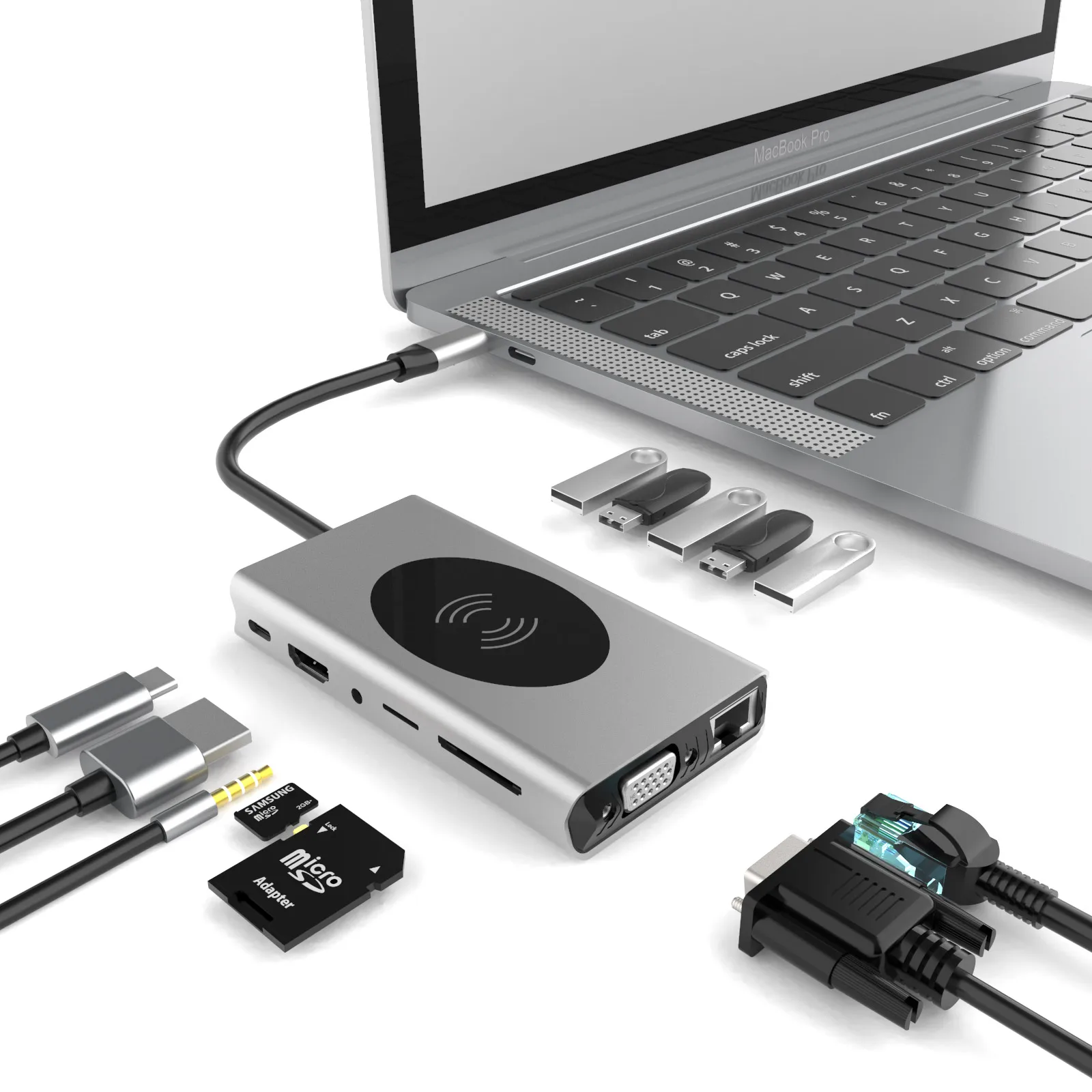 PCUORLEORS USB HUB Type-C Docking Station with Wireless Charging HDMI Adapter 13 in 1 Port 3.0 Dock for MacBook Pro Accessories
PCUORLEORS USB HUB Type-C Docking Station with Wireless Charging HDMI Adapter 13 in 1 Port 3.0 Dock for MacBook Pro Accessories