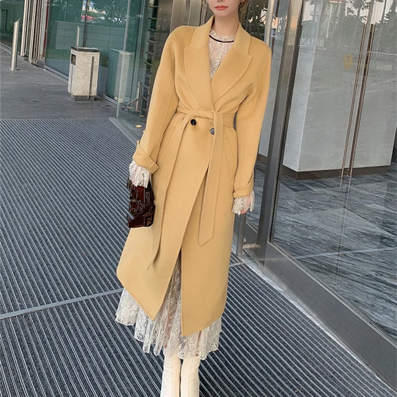 Осенне-зимнее пальто из 100% шерсти, женское элегантное Свободное длинное пальто с поясом, однотонная верхняя одежда с длинным рукавом, Женск...
Осенне-зимнее пальто из 100% шерсти, женское элегантное Свободное длинное пальто с поясом, однотонная верхняя одежда с длинным рукавом, Женск...