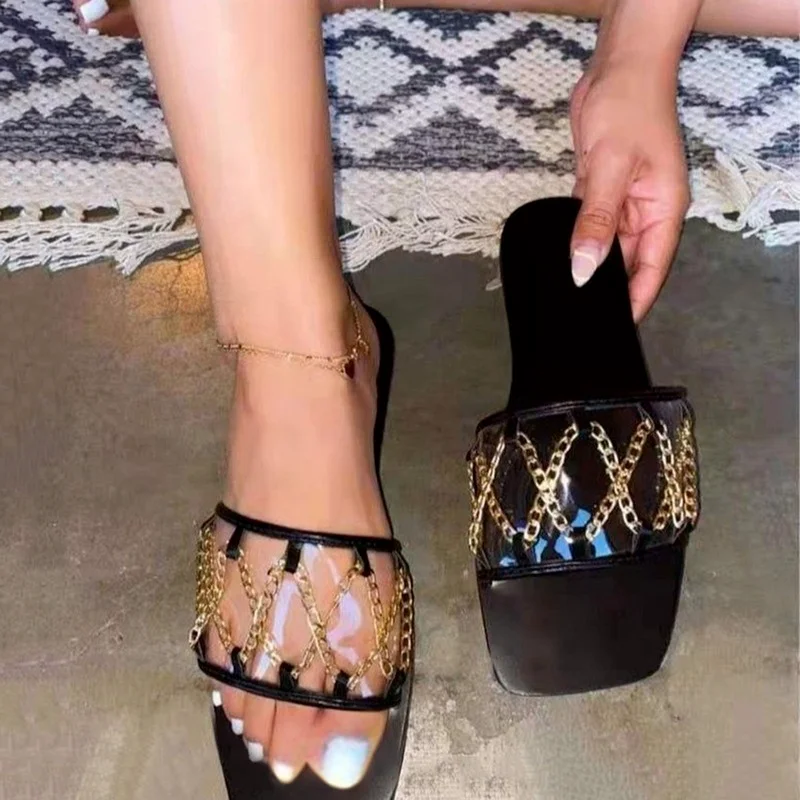 Сандалии женские на плоской подошве, декоративные шлепанцы с цепочкой, открытый носок, пляжная обувь, пряжка, винтажные босоножки с квадрат...
Сандалии женские на плоской подошве, декоративные шлепанцы с цепочкой, открытый носок, пляжная обувь, пряжка, винтажные босоножки с квадрат...